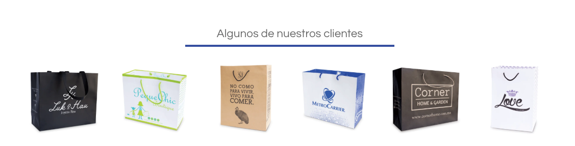 Ejemplos de clientes de bolsas impresas de papel